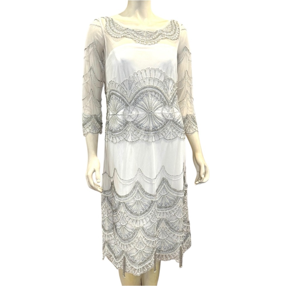 NEW Monsoon Bridal Beaded & Sequined 1920s Great Gatsby Inspired Wedding Dress